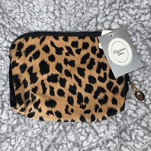 NWT Christian Dior Cheetah Print Makeup Bag